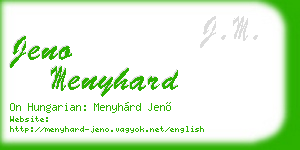 jeno menyhard business card